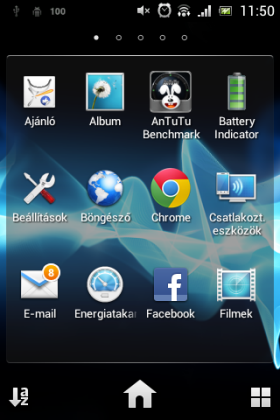 Sony Xperia Miro screen shot