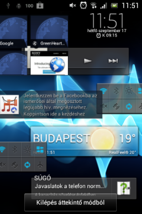 Sony Xperia Miro screen shot