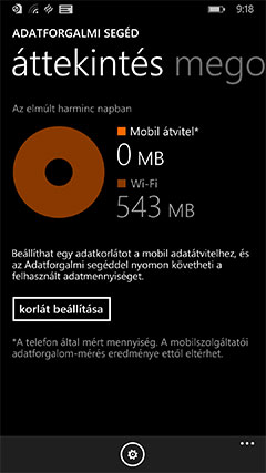 Nokia Lumia 930 adatforgalmi segéd