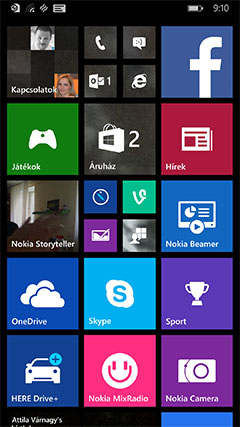 Nokia Lumia 930 menü háttérrel