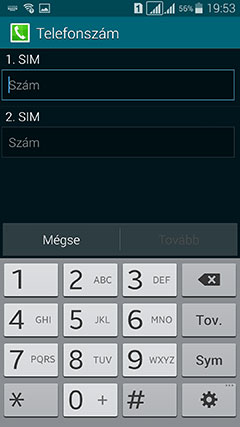 Galaxy S5 DuoS dual SIM menü