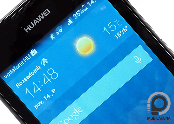 A Huawei Ascend Y550 IPS kijelzője a kategóriában jónak számít