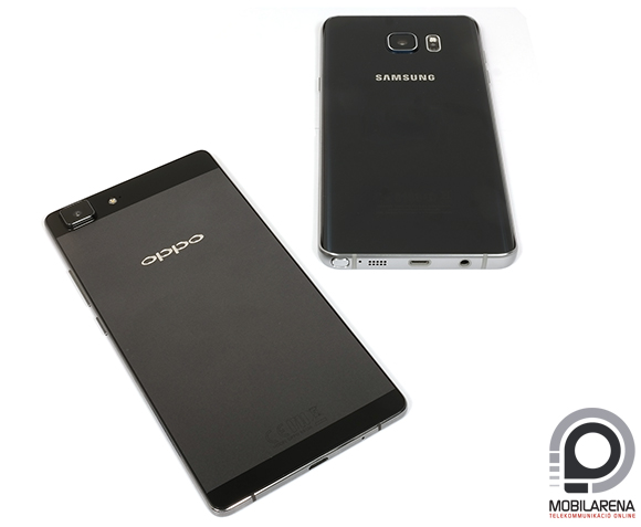 Oppo R5s a Samsung Galaxy Note5 társaságában